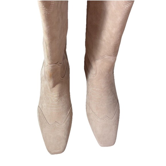 Steve Madden Dollie Womens Tall Tan Suede Western Boots Cowboy Block Heels Sz 7 - Picture 6 of 11